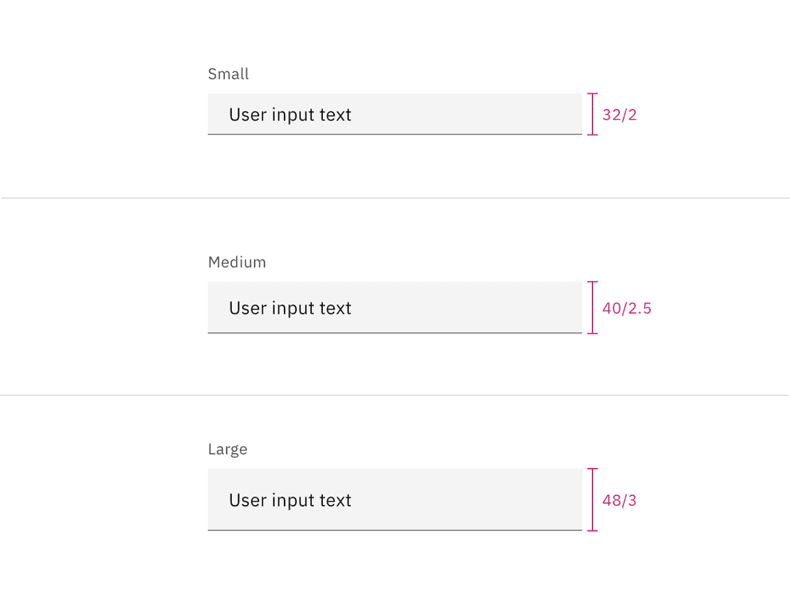 Default text input heights